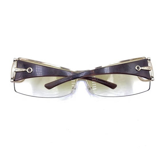 Gucci GG 2712/S BFE Gold Brown Wrap Shied Sunglasses Yellow Lens 115 Italy Women - Picture 11 of 12